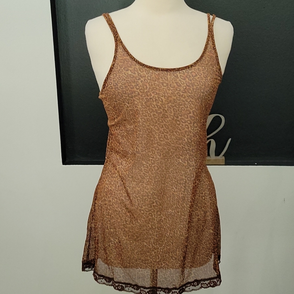 Victoria's Secret  Leopard  Babydoll lingerie teddy night gown